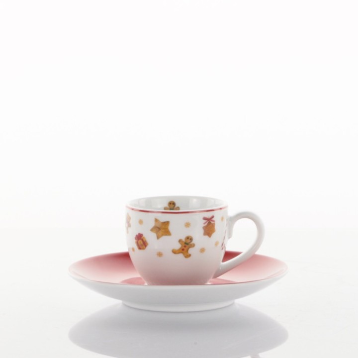 Weissestal Set 2 tazzine caffè con piattino Sweet Natale