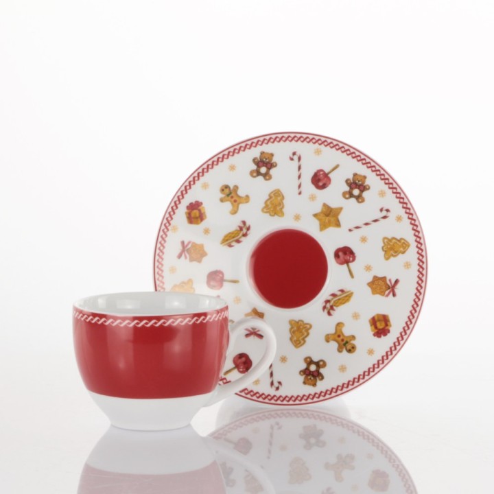 Weissestal Set di 2 tazze da tè con piattino Sweet Natale