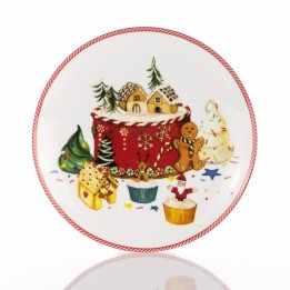 Weissestal Piatto panettone Sweet Natale Villaggio Ø 28 cm