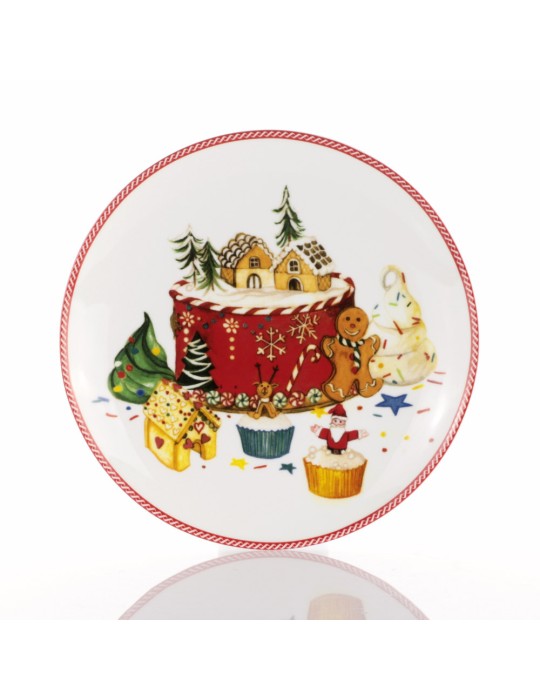 Piatto Panettone Villaggio Sweet Natale Ø28 cm in Porcellana – Weissestal
