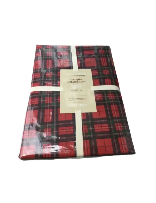 Tovaglia Natalizia Brandani Tartan Elfomagia – Rettangolare 160x300 cm (10 Posti)