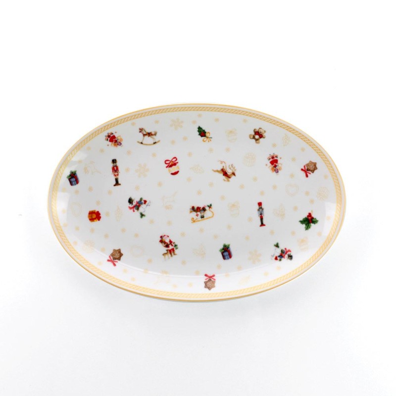 Vassoio Ovale 31 cm Toys Natale in Porcellana – Weissestal