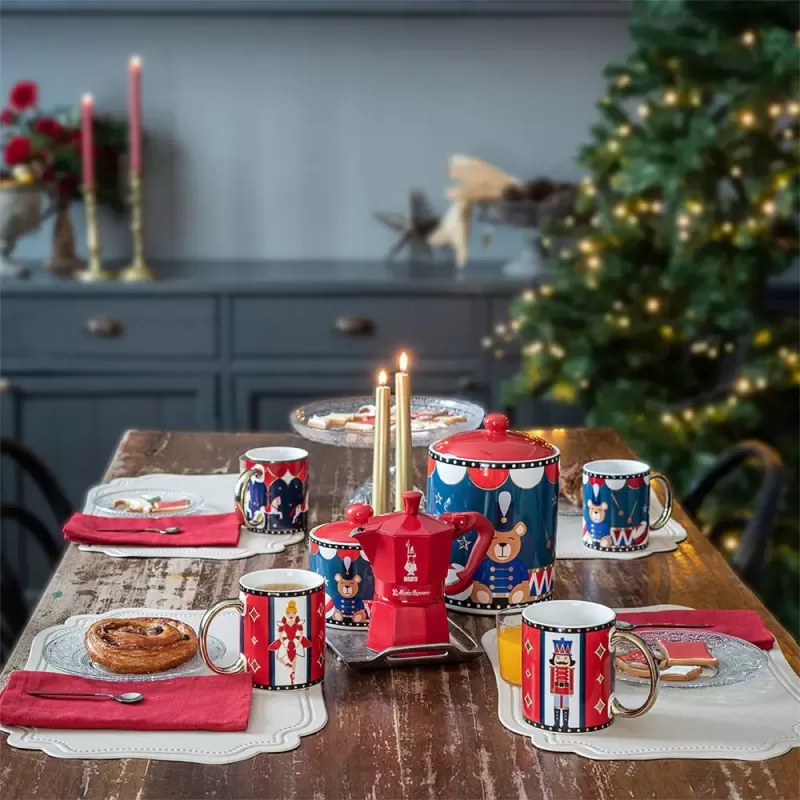 Moka Express 3 Tazze Rosso Natale Bialetti