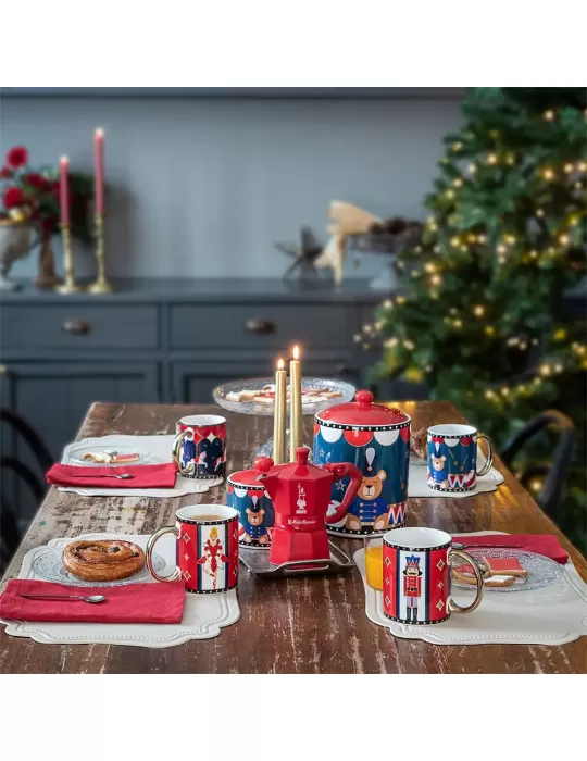 Moka Express 3 Tazze Rosso Natale Bialetti