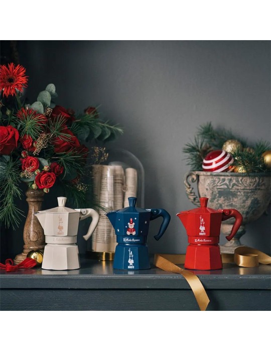 Moka Express 3 Tazze Rosso Natale Bialetti