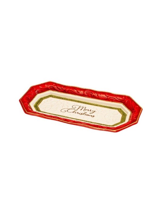 Vassoio Merry Christmas Palais Royal 44cm Porcellana Dipinta a Mano
