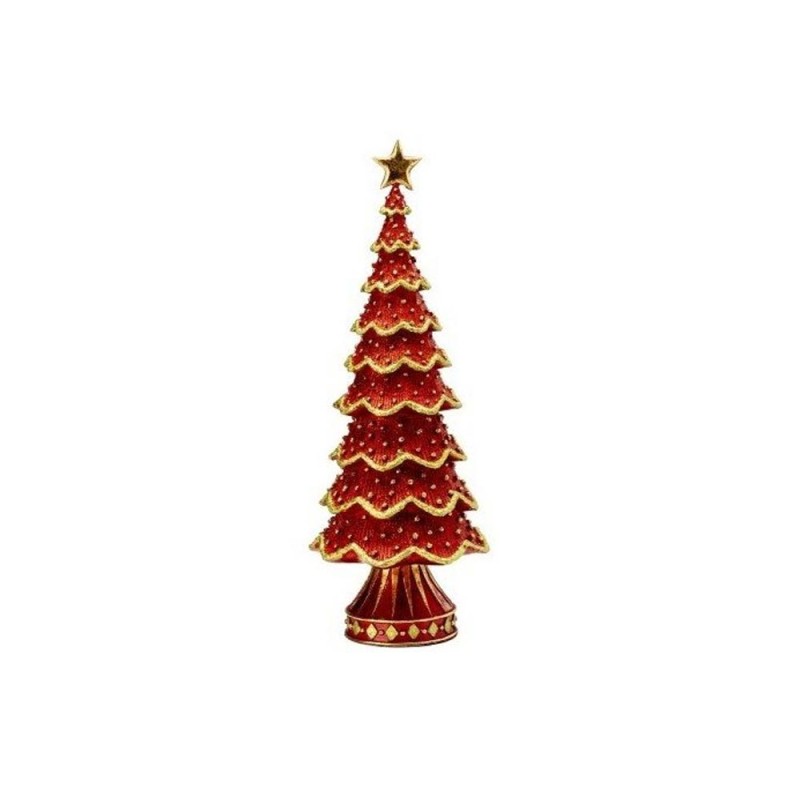 Albero di Natale Decorativo Red Citron Palais Royal H33cm in Resina Dipinto a Mano Rosso