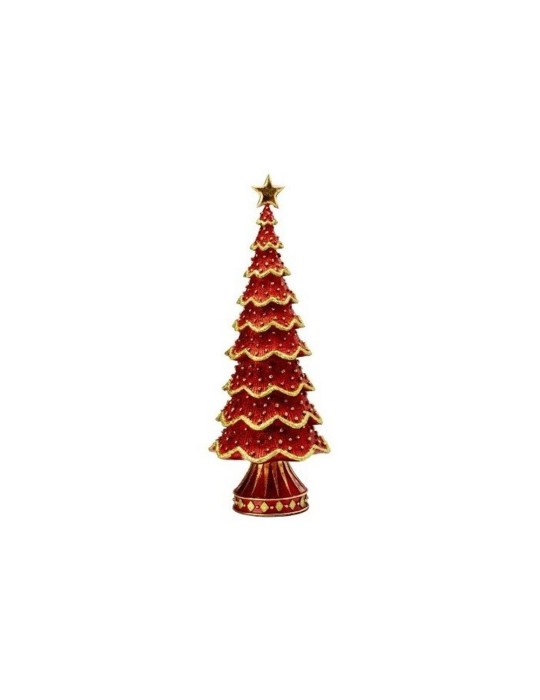 Albero di Natale Decorativo Red Citron Palais Royal H33cm in Resina Dipinto a Mano Rosso