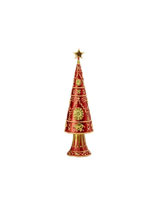 Albero di Natale Decorativo in Resina Rossa 33 cm - Lamart