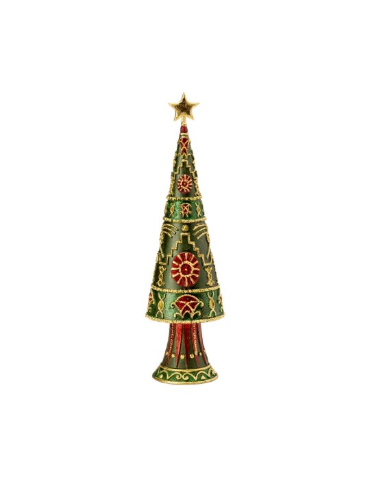 Albero Natalizio Trad Green Palais Royal H43cm Resina Verde e Oro