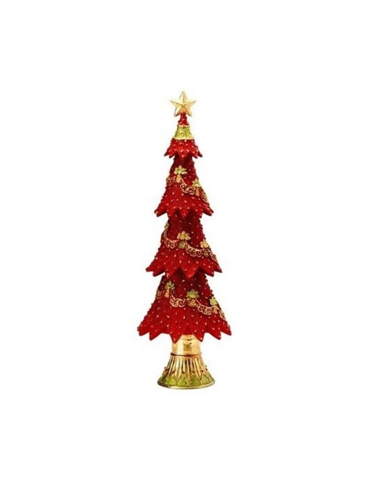Albero di Natale Decorativo Red Citron Palais Royal H43cm in Resina Rosso