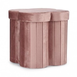 Bizzotto Pouf contenitore Jocelyn rosa antico 40 × 40 cm