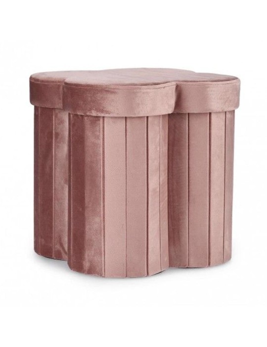 POUF CONT. JOCELYN VELLUTO ROSA ANTICO