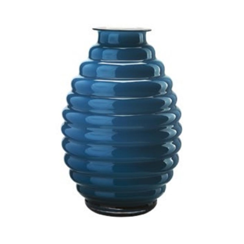 Vaso Anelli H30 Opale / Orion Blu Onlylux – Vaso in Vetro Soffiato di Design