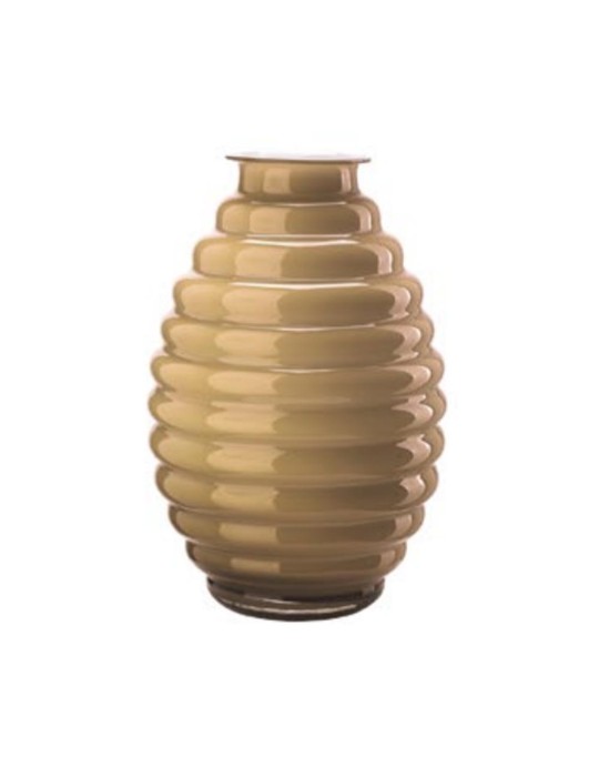 Vaso Anelli Onlylux Opale Fumé in Vetro Soffiato – H 30 cm