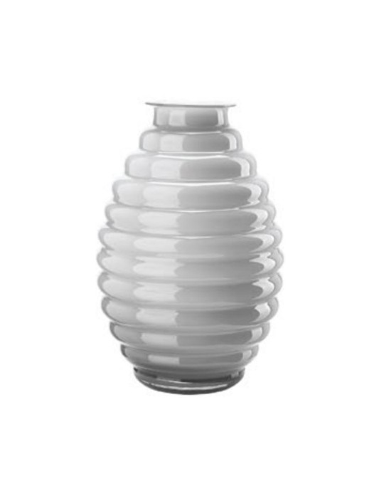 Vaso Anelli Opale/Grigio h 30 cm Onlylux in Vetro Soffiato