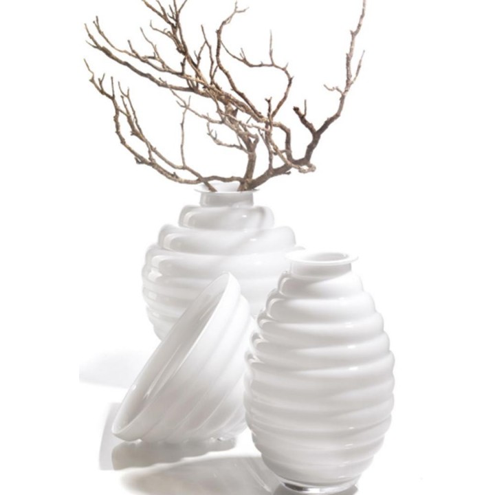 Onlylux Vaso Anelli bianco latte alto 30 cm