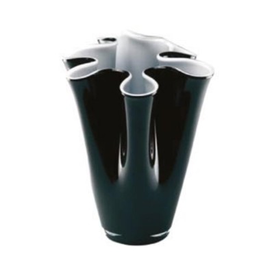 Vaso Wave Opale e Nero h40 in Vetro Soffiato Onlylux –...