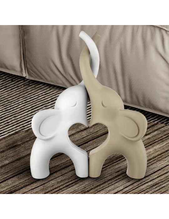 COPPIA ELEFANTINI 13X10 NOCCIOLA