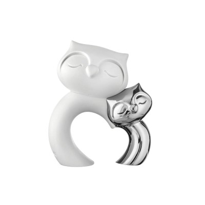 Bongelli Preziosi scultura Gufetti in marmorino argento...