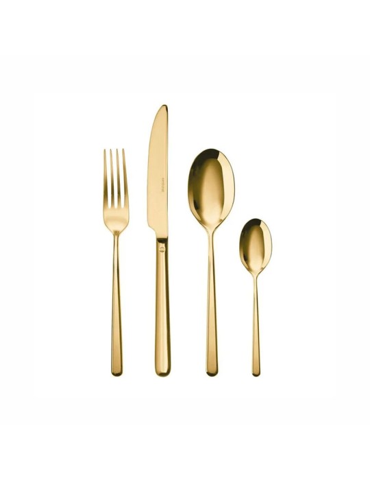 Servizio 24 Pezzi Monoblocco Linear PVD Gold