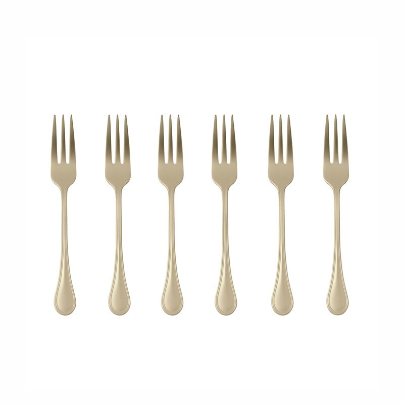 SET 6 FORCH. DOLCE ROYAL PVD CHAMPAGNE ANTIQUE