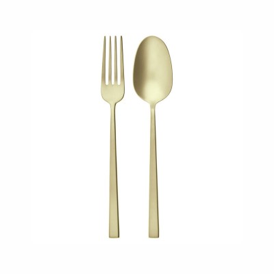 SET 2 POSATE A SERVIRE ROCK PVD CHAMPAGNE ANTIQUE