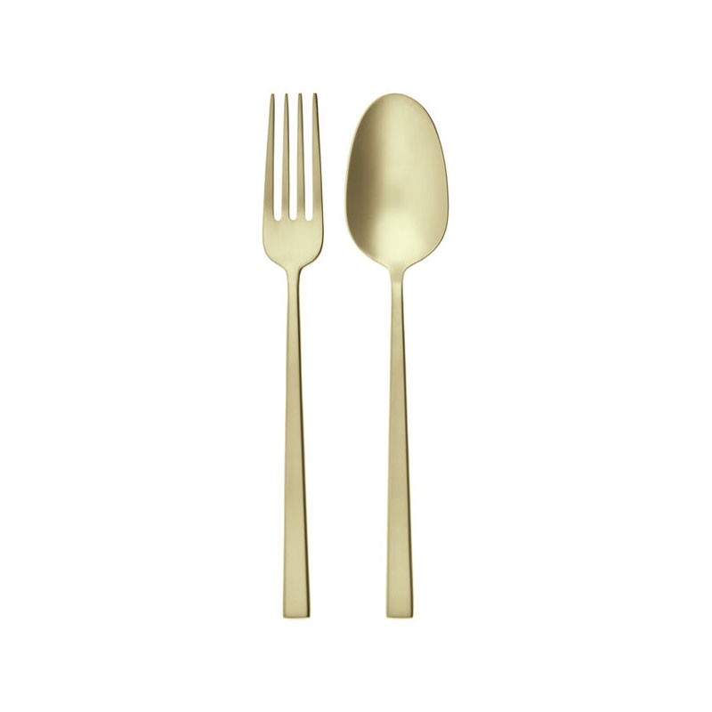 SET 2 POSATE A SERVIRE ROCK PVD CHAMPAGNE ANTIQUE