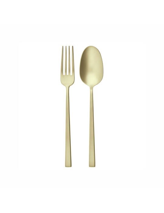 SET 2 POSATE A SERVIRE ROCK PVD CHAMPAGNE ANTIQUE