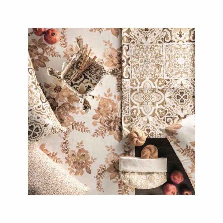 Brandani Tovaglia Rose Retrò beige 160 × 300 cm