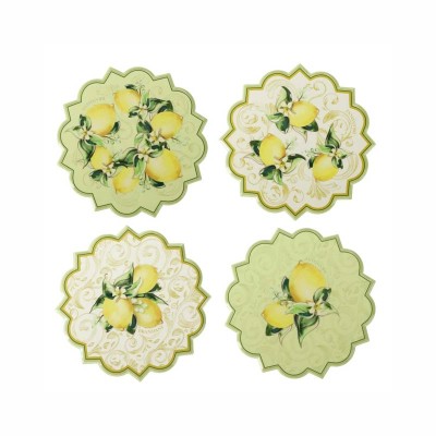 Set 4 Sottobicchieri Decoration Limoni Brandani in...