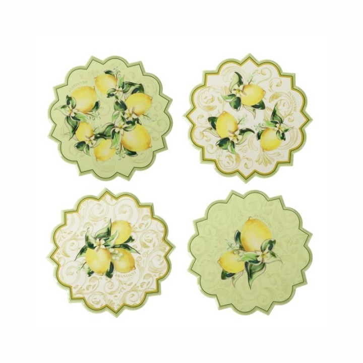 Brandani Set 4 sottobicchieri Limoni Ø 10,5 cm