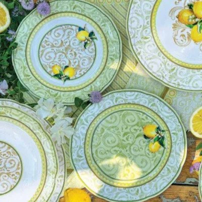 Set 2 Piattini Limoni Brandani in Pregiata Porcellana New... 2