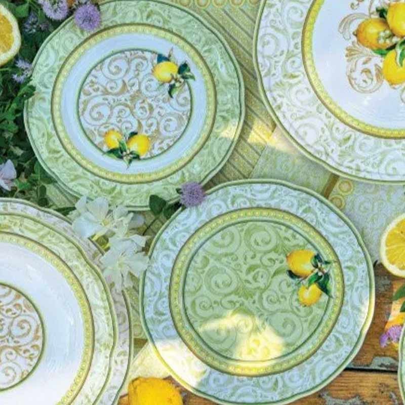 PIATTINO LIMONI SET 2 PZ NEW BONE CHINA