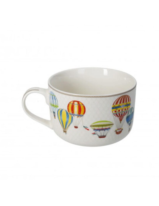 Brandani Tazza Colazione Le Mongolfiere – In Ceramica – Formato Generoso