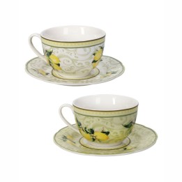 Brandani 2 tazze da tè Limoni new bone china