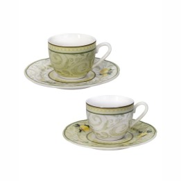 Brandani 2 tazzine da caffè Limoni new bone china