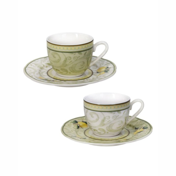 Brandani 2 tazzine da caffè Limoni new bone china