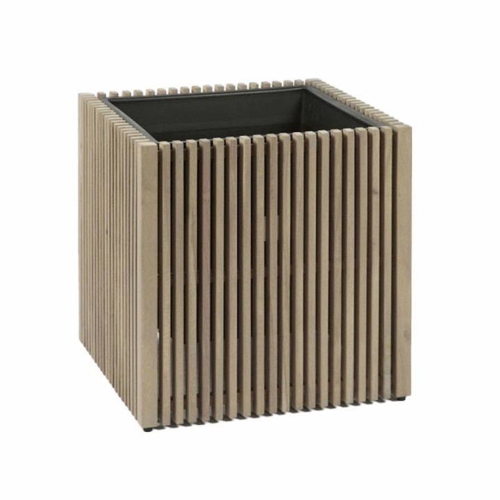 EDG Vaso Listelli quadrato acacia grigia 50 cm