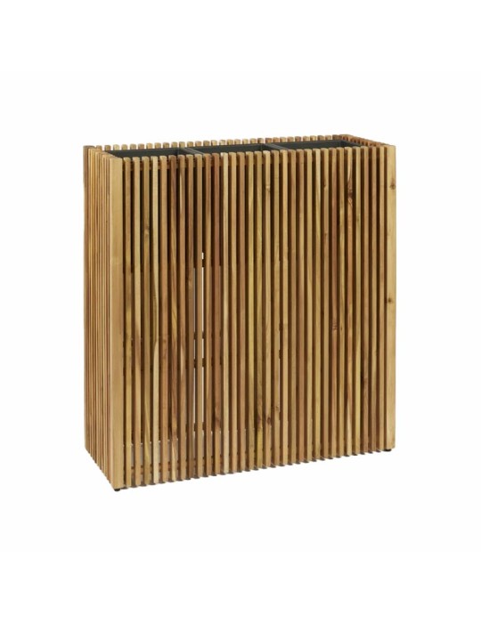 Vaso Listelli Rettangolare H90 EDG – Vaso a Doghe in Acacia Marrone