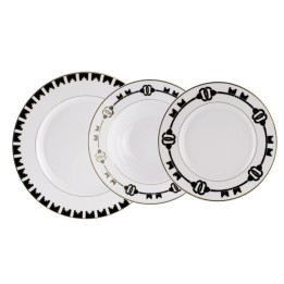 Weissestal Servizio Neoclassico bianco e nero 40 pezzi