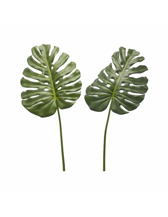 Stelo Monstera Artificiale Foglia H.100 cm Verde Misto (2 Assortiti) - EDG Enzo De Gasperi
