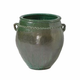 EDG Enzo De Gasperi Vaso Fenice bombato verde alto 58 cm