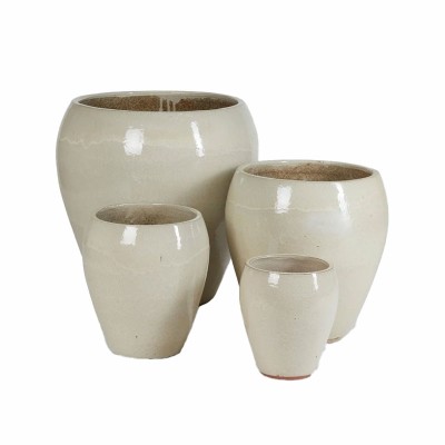 Vaso in Ceramica Smaltata Glaze Bombato Piccolo H32...