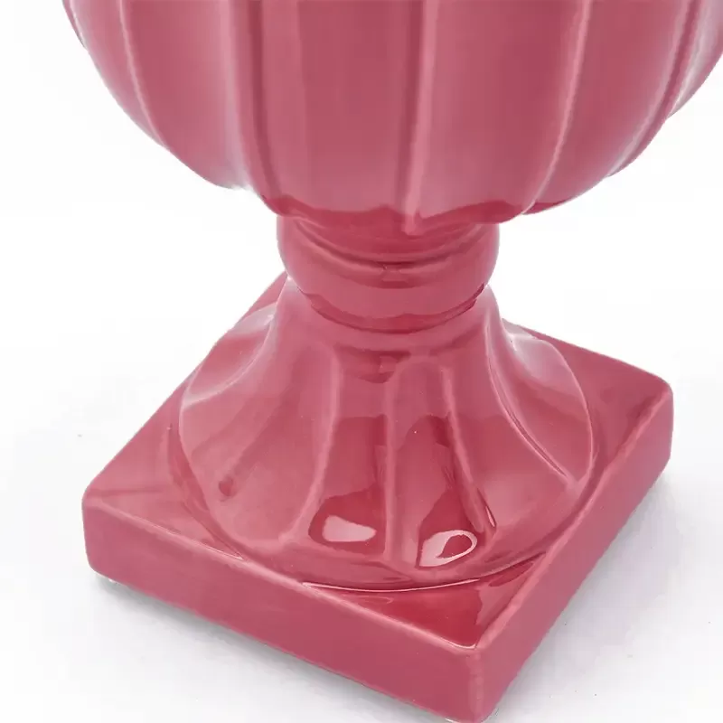 Vaso Tulip Coppa con Piede Rosa H41 cm | EDG –...