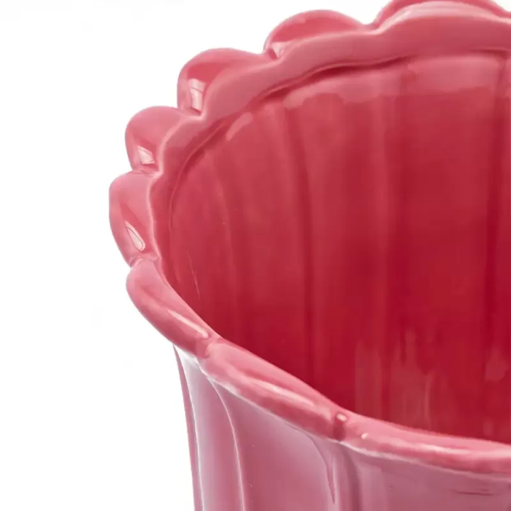 EDG Enzo De Gasperi Vaso Tulip coppa rosa antico alto 41 cm