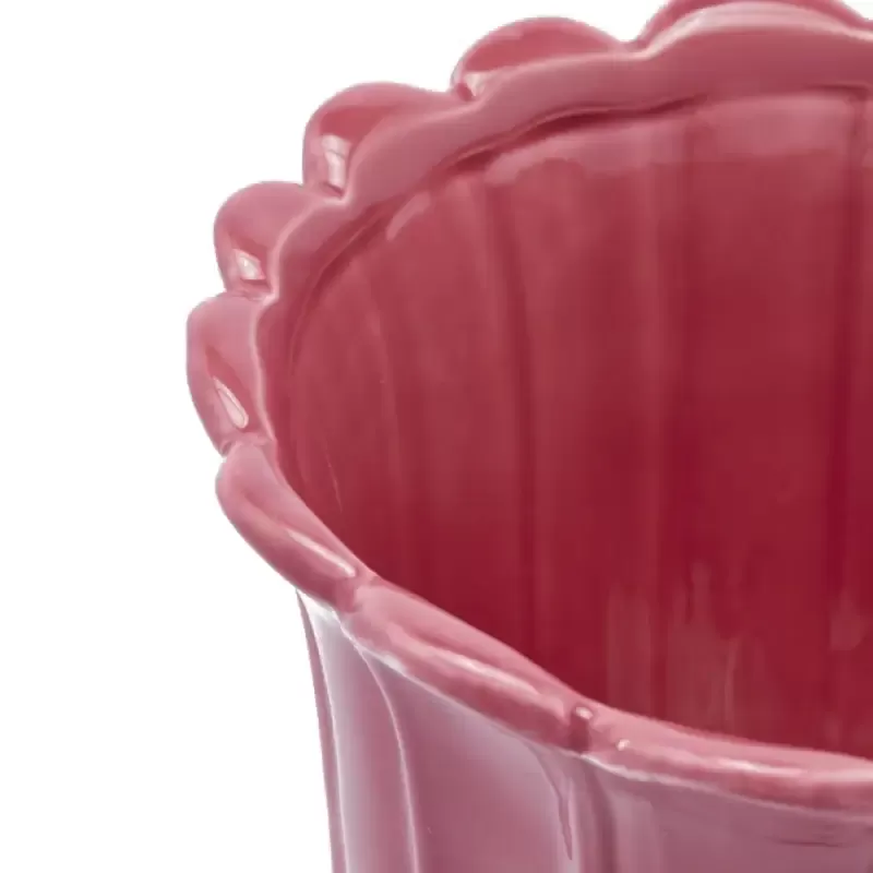 Vaso Tulip Coppa con Piede Rosa Antico H35 cm |...