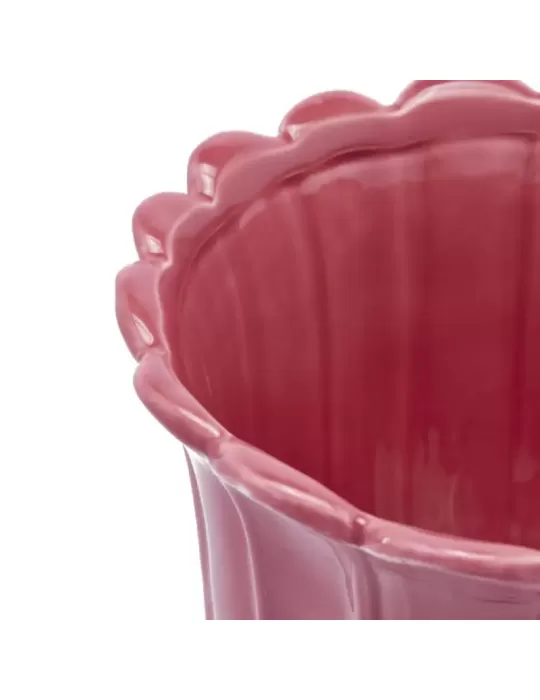 Vaso Tulip Coppa con Piede Rosa Antico H35 cm |...