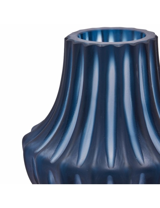 Vaso Isen in Vetro Blu Scuro H.31 cm Ø 20 cm -...