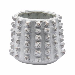 EDG Enzo De Gasperi Vaso Cactus in ceramica bianca 21,5 cm